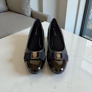 Gianna Black Quilted Leather Ballet Flats